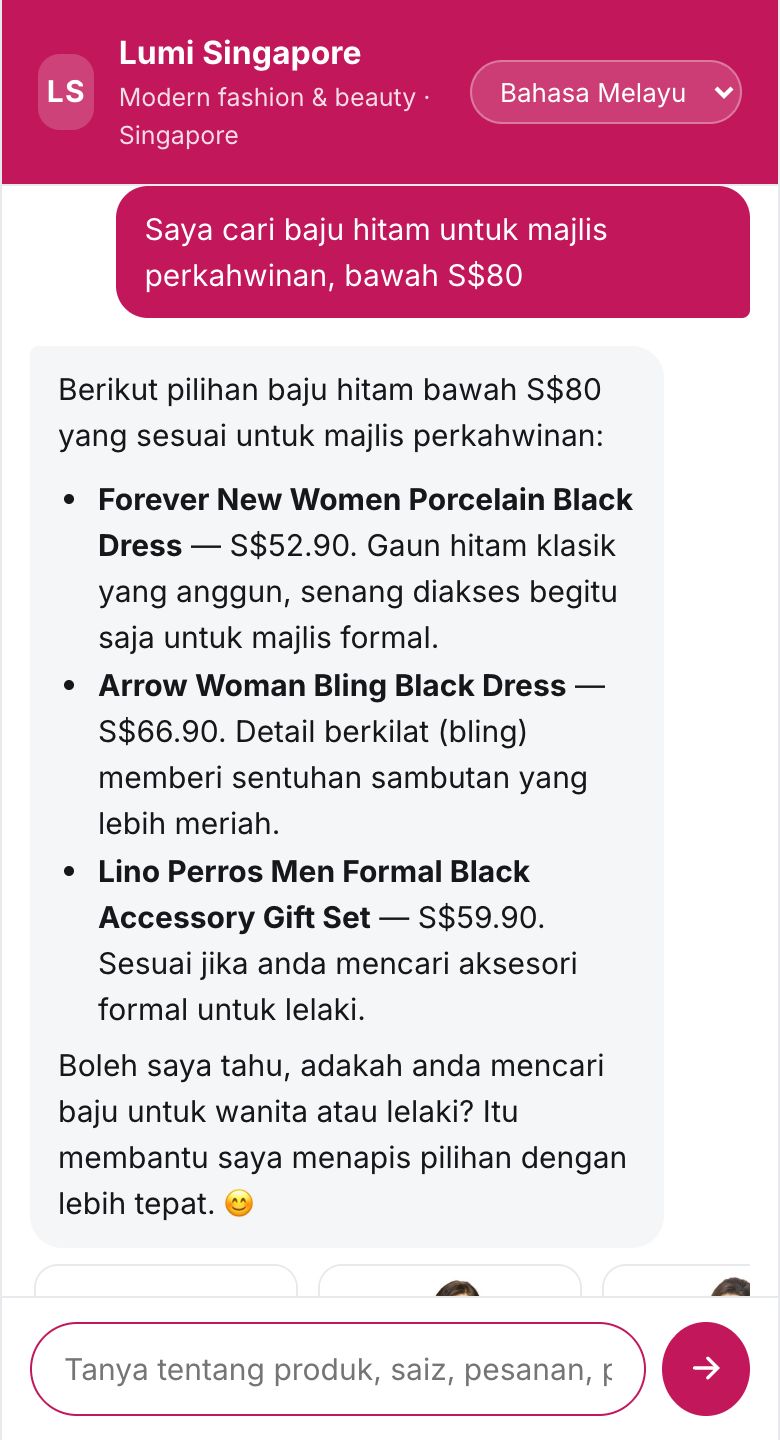 Saya cari baju hitam untuk majlis perkahwinan, bawah S$80